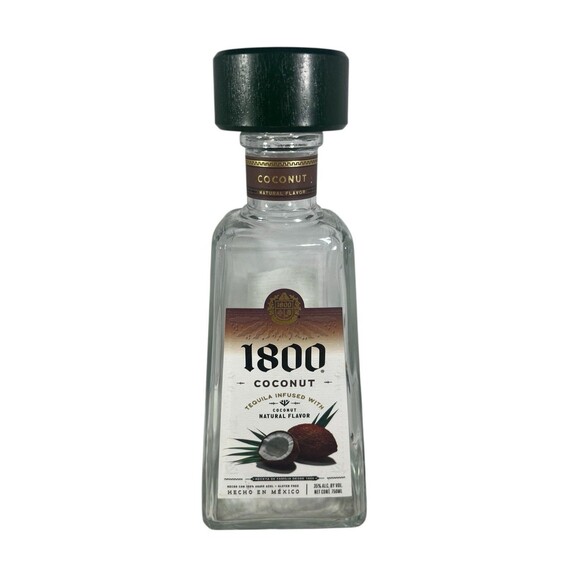 1800 Coconut Tequila Glass Bottle 750 mL Empty Liquor Bottle - Picture 5 of 10